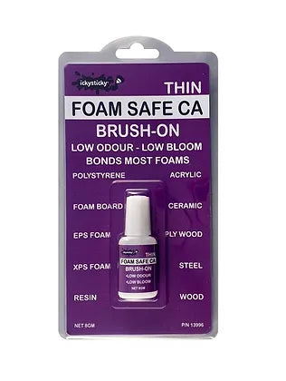 Ickysticky Hobby CA Foam Safe Glue Thin 8gm Brush On