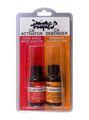 Ickysticky CA Activator 20gm and De-Bonder 20gm Twin Pack