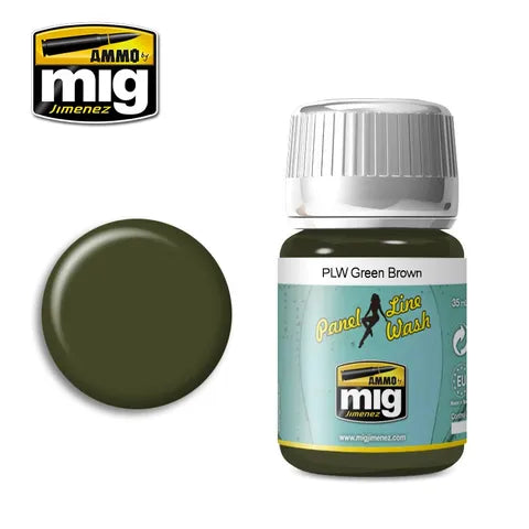 AMMO PANEL LINE WASH GREEN BROWN 35ML AMIG1612