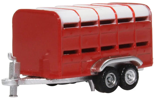 Oxford Diecast 1:148 Livestock Trailer Red Oxford Agriculture NFARM004