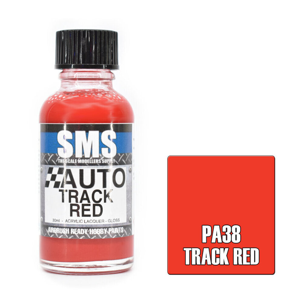 SMS Auto Colour Premium Acrylic Lacquer TRACK RED 30ml PA38