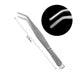 KSM Stainless Steel Tweezers with Curved Pointed Serrated Tip SST01