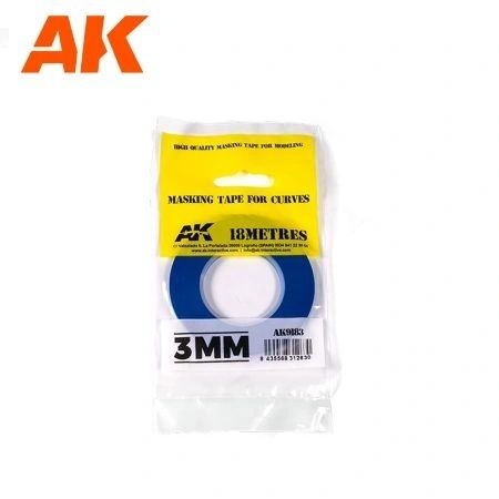 AK Masking Tape for Curves - 3mm x 18mtrs