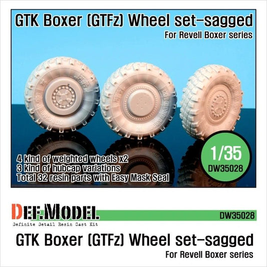 Def Model 1/35 GTK Boxer (GTFz) Wheel set (sagged) for revell kits