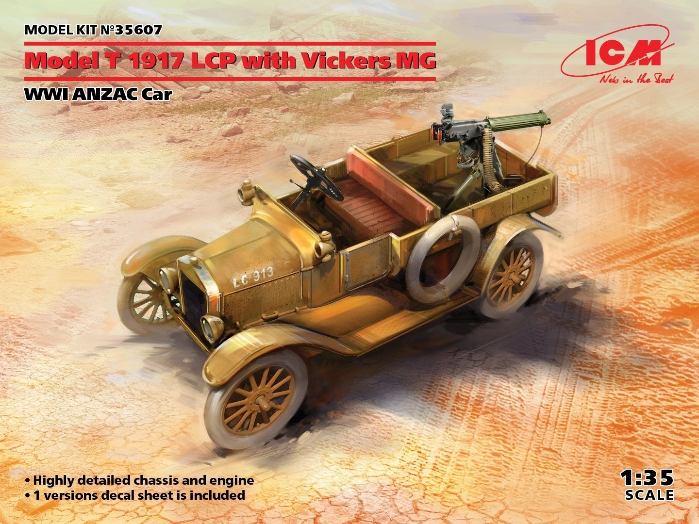 ICM 1/35 Model T 1917 LCP with Vickers Machine Gun, WWI ANZAC