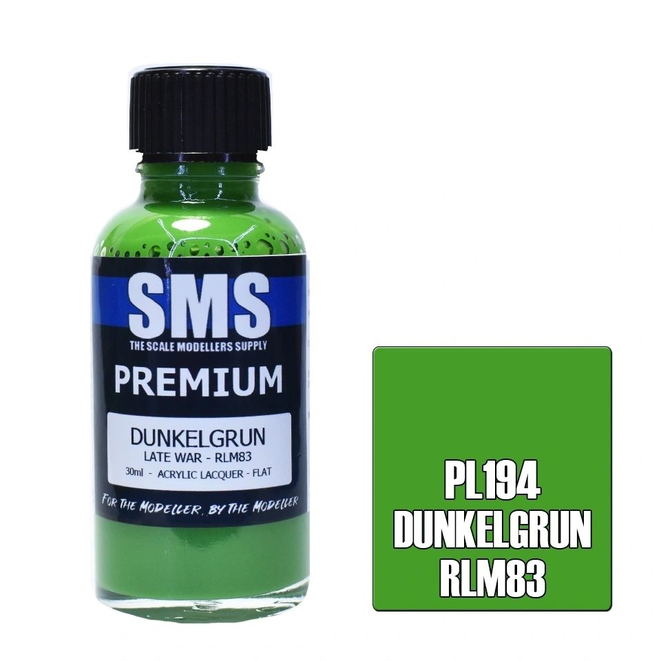 SMS Premium Acrylic Lacquer Colour Dunkelgrun RLM83 PL194