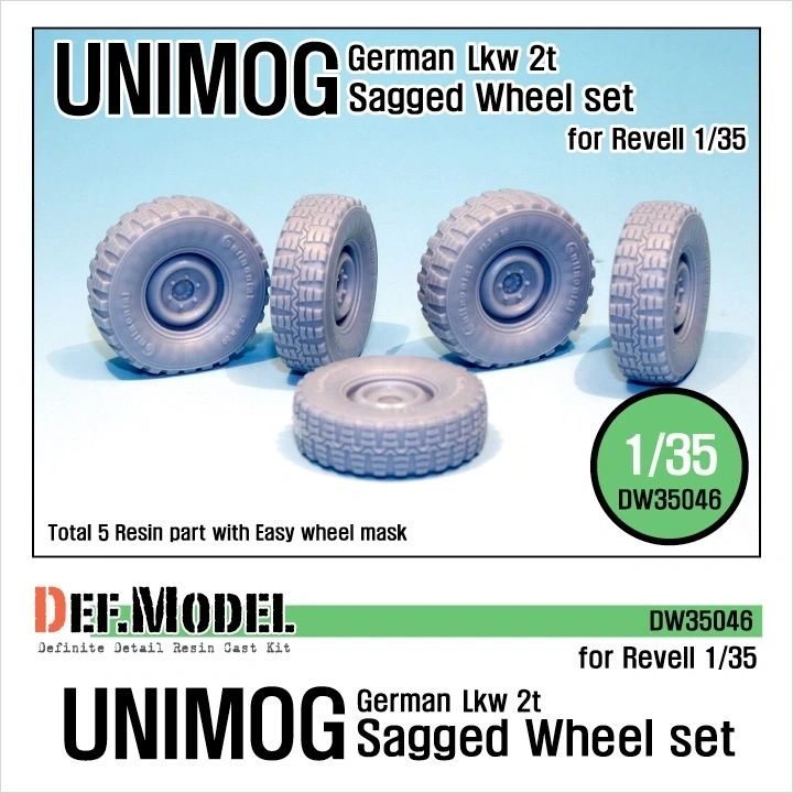 Def Model 1/35 Unimog Lkw 2t Wheel set (sagged)