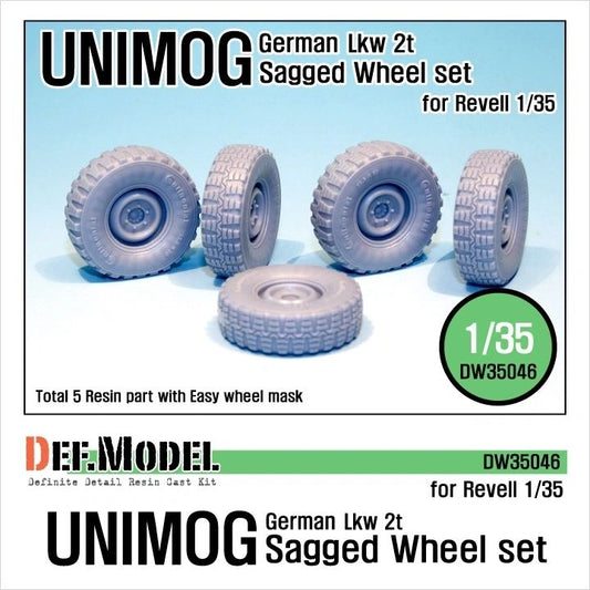 Def Model 1/35 Unimog Lkw 2t Wheel set (sagged)