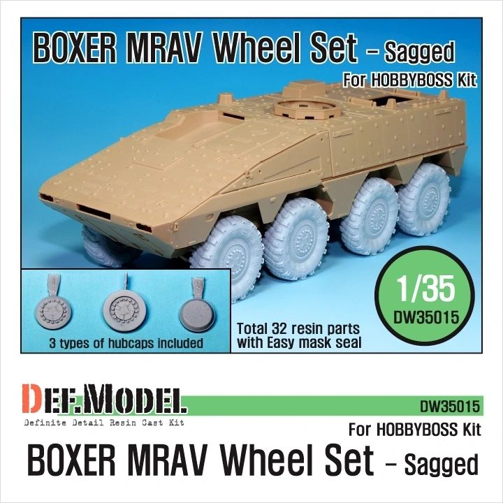 Def Model 1/35 GTK Boxer MRAV Wheel set (sagged) for Hobby Boss kits
