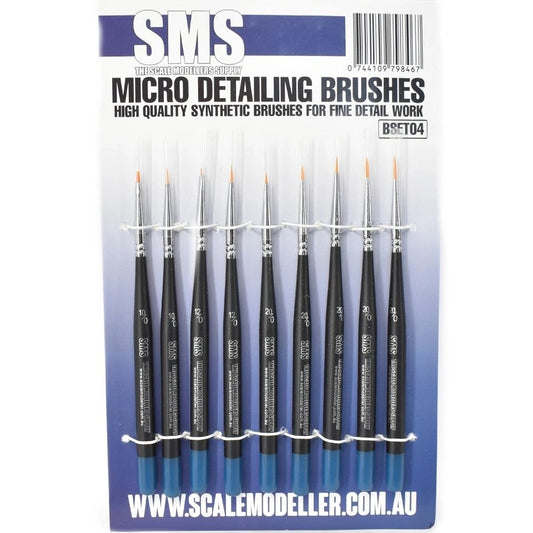 SMS Paint Brush Set - Micro Detailing Synthetic (9pce)