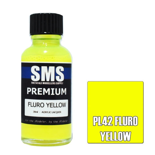 SMS Premium Acrylic Lacquer Colour Fluro Yellow PL42