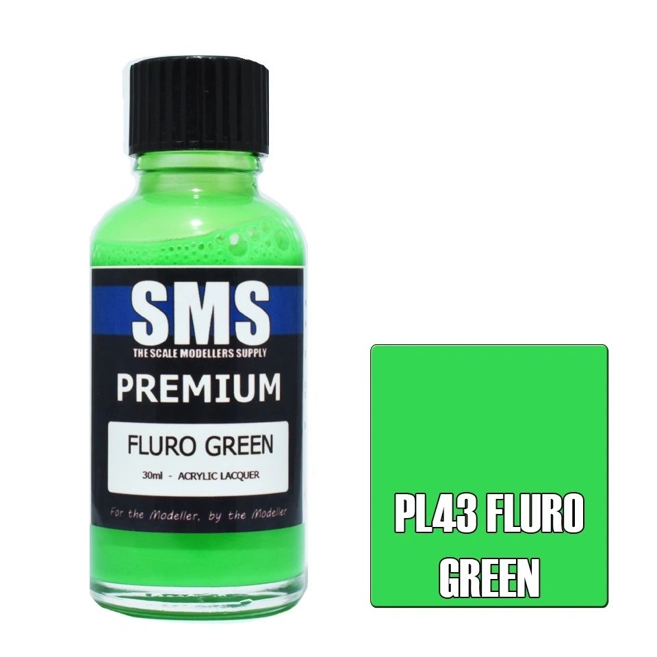 SMS Premium Acrylic Lacquer Colour Fluro Green PL43