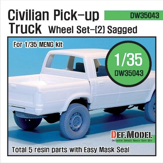 Def Model 1/35 Civilian Pick Up Wheel Set (sagged) Set 2