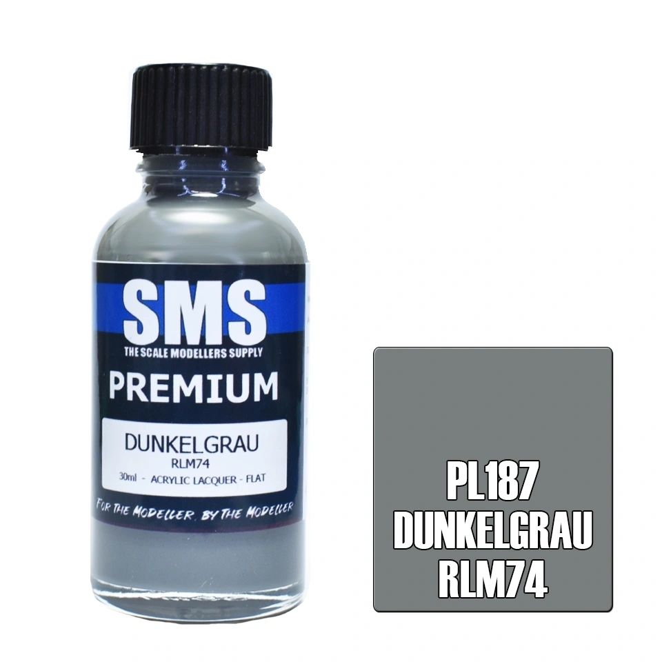 SMS Premium Acrylic Lacquer Colour Dunkelgrau RLM74 PL187