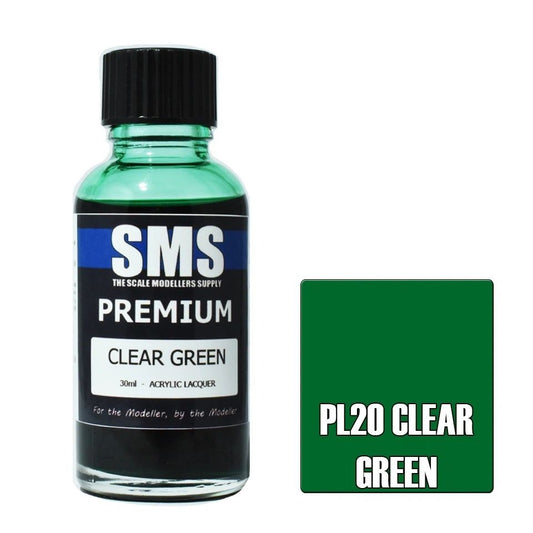 SMS Premium Acrylic Lacquer Colour Clear Green PL20