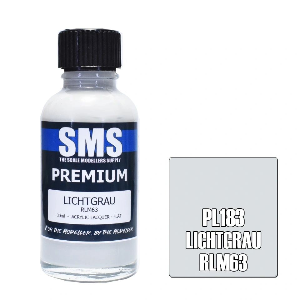 SMS Premium Acrylic Lacquer Colour Lichtgrau RLM63 PL183