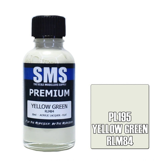 SMS Premium Acrylic Lacquer Colour Yellow Green RLM84 PL195