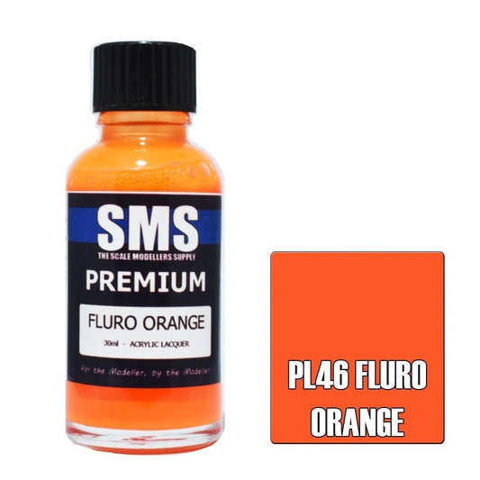 SMS Premium Acrylic Lacquer Colour Fluro Orange PL46