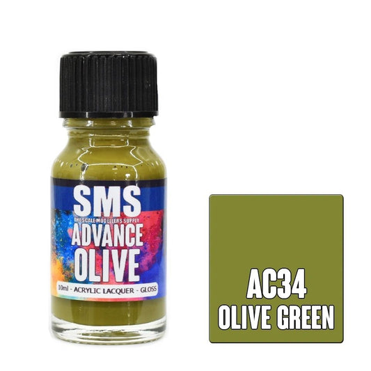 SMS Advance Acrylic Lacquer Colour Olive Green AC34