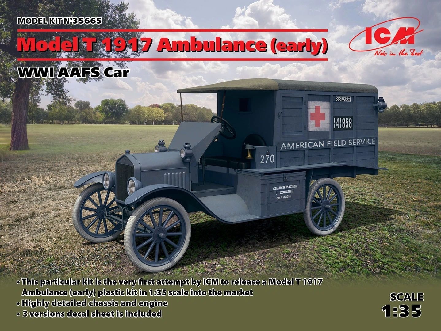 ICM 1/35 Model T 1917 Ambulance, WWI American Ambulance Field Service (AAFS)